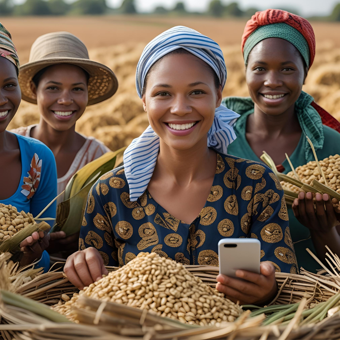 Empowered African women farmers using smartphones for agricultural technology and tokenized farming